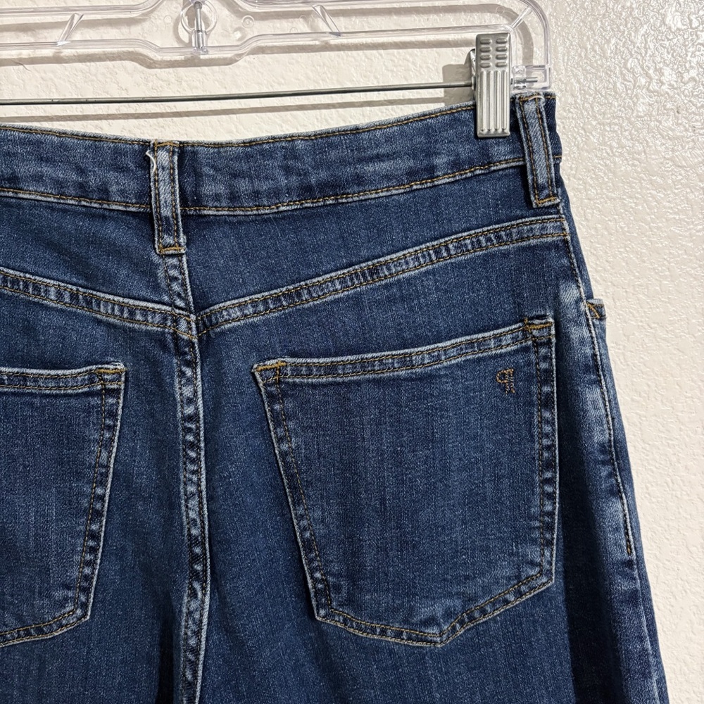 Anthropologie Pilcro The Kenna Mid-Rise Heritage Barrel Jeans Medium Indigo Blue - Picture 9 of 11